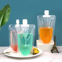 Pochette de recharge liquide transparente écologique Doypack 200ml 250ml 300ml 380ml avec bec de calibre 1.6cm pour jus et bière