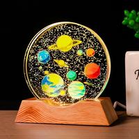 Lampe de nuit décorative personnalisée pour la maison, boule de cristal LED planaire avec impression UV, lampe lumineuse en cristal, ornement