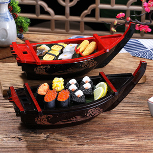 Plateau de service japonais Dragon Boat avec compartiment pour glace sèche, pour sushis, sashimis, usage hôtelier. - Product Image 2
