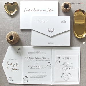 Tùy Chỉnh Màu Trắng Phong Bì Thư Báo Chí Trifold Tarjeta De Invitacin Phép Rửa Ủng Hộ Lời Mời Mariage Lời Mời Đám Cưới Bộ - Product Image 1