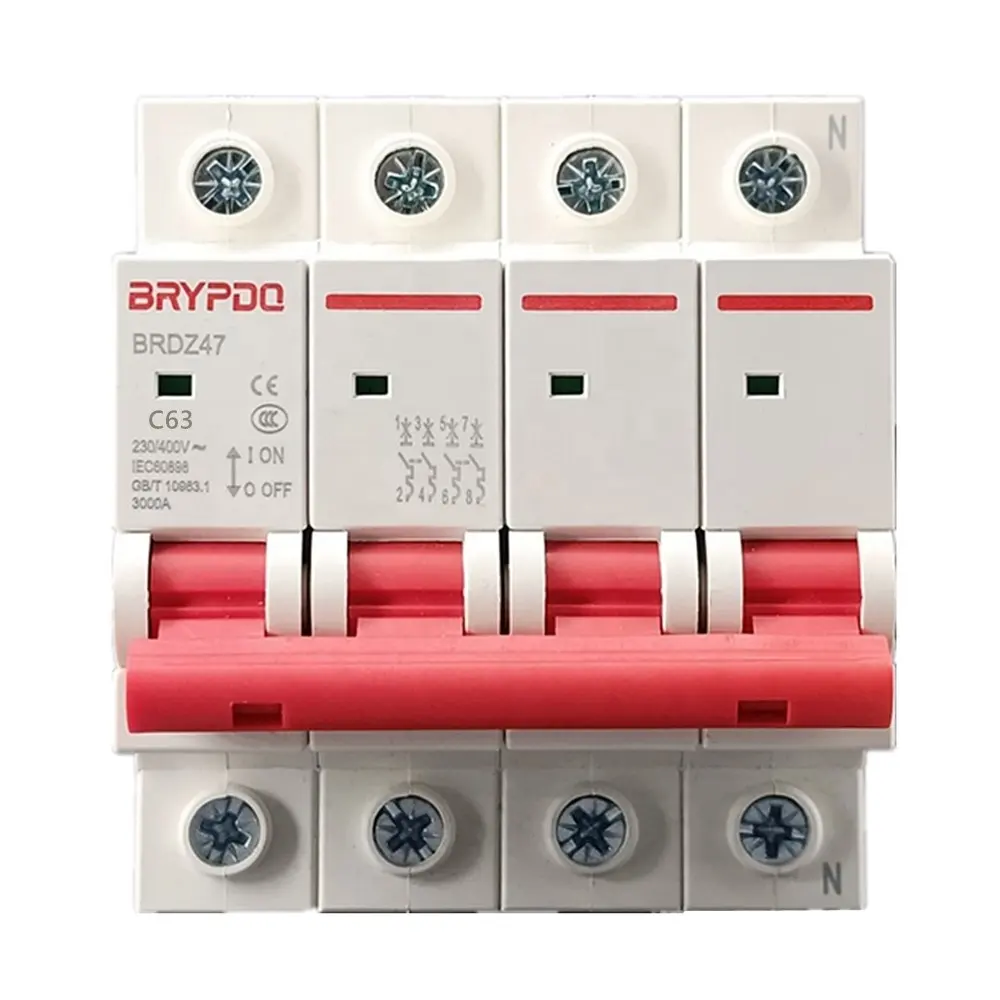 Protezione dell'attrezzatura per l'industria domestica 63A 4P C63 230V 400V 2KA 3KA 4KA DC AC new energy MCB interruttori in miniatura