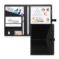 Porte-anneau personnalisé en cuir, portefeuille Business, pour présentation, Interview et conférence, porte-documents