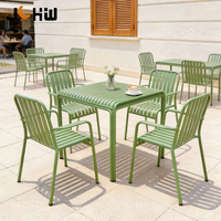 Chaises de jardin en aluminium antirouille pour restaurant commercial, café, terrasse, parc, cour, chaises de repas d'extérieur pour loisirs