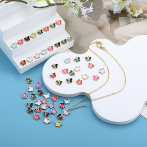 50 unids/bolsa 10 colores esmalte Animal mariposa encantos DIY pendiente Metal colgante collar encantos para joyería suministros <span class=keywords><strong>W275</strong></span> - Product Image 3
