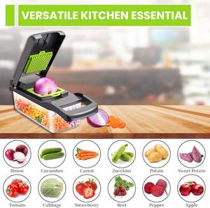 Cortador Manual de Frutas y Verduras Todo en Uno, Picador de Alimentos 12 en 1, Accesorios de Cocina Duraderos, Cortador de Verduras - Product Image 5