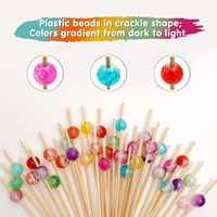 100 pics à cocktail, pics à dents fantaisie colorés en perles, pics à nourriture en bois pour aliments, boissons, fruits, accessoires de charcuterie
