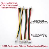Faisceau de câbles automobile personnalisé 1M, avec fils en cuivre étamé 28AWG, isolation nylon et silicone, pas de 1,0 mm, terminaux simples 4/5 broches