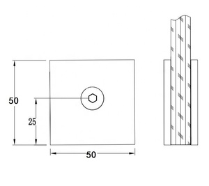 Abrazadera de vidrio de ducha de latón C001BR50 soporte de vidrio forjado sólido o deslizamiento de herrajes para puertas de Ducha - Product Image 2