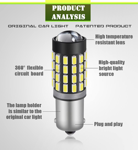 หลอดไฟ LED รถยนต์ รุ่น Factory Super Bright Ba9s H6w T11 T4w 3014 54smd 12v 24v 650lm พร้อมเลนส์สำหรับไฟตัดหมอก - Product Image 4