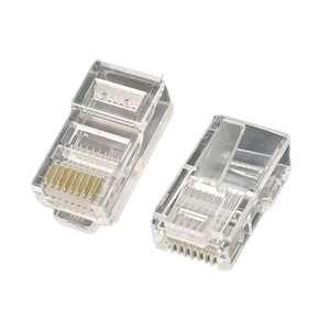Haute qualité Cat5e plaqué or RJ45 8P8C prise Transparent <span class=keywords><strong>PC</strong></span> RJ45 connecteur prix compétitif usine directe accessoire - Product Image 1