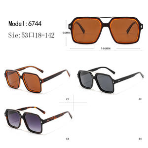 Square <b>Frame</b> Sunglasses Tortoise Shell Full Rim Anti-Uv Protection Unisex Adult Lightweight Resin Lens - Product Image 3