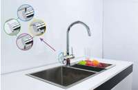 Robinet 5 voies à eau chaude, froide et gazeuse, eau pure, 5 en 1, chromé, pour système RO, mélangeur d'eau 5 voies - Vente chaude