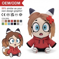 Poupées en peluche personnalisées de haute qualité, mascottes de club de skate en forme de renard avec épingles à cheveux, jouets décoratifs, poupée en peluche de 10 cm, personnalisable