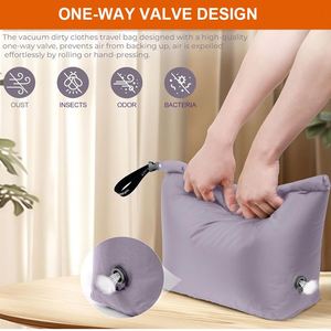 Compression <b>Travel</b> <b>Laundry</b> <b>Bag</b> Waterproof Dirty Clothes Organizer Pouch Space Saver <b>for</b> Suitcase Vacation Camping - Product Image 6
