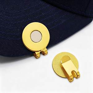 Clip magnétique pour casquette de golf 25 mm avec marqueur de monnaie, thème sportif, en métal <span class=keywords><strong>argent</strong></span>é, doré ou noir, accessoire pour casquette, vente en gros - Product Image 1