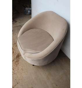 Fauteuil lounge individuel avec structure en bois, revêtement en tissu, base en métal, canapé sectionnel pivotant pour salon - Product Image 3