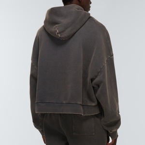 OEM Manufacturer Wholesale Drop Shoulder <b>Vintage</b> Blank Hooded <b>Sweater</b> Custom Men Acid Wash Gray Hoodie - Product Image 4