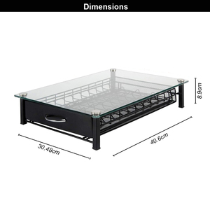 40 dosettes Plateau en verre monocouche <span class=keywords><strong>Nespresso</strong></span> <span class=keywords><strong>Vertuo</strong></span> Pod Grand tiroir de <span class=keywords><strong>rangement</strong></span> Boîte à capsules de café pour la maison et le bureau - Product Image 2