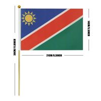 Drapeau de la Namibie à agiter à la main 14*21cm, vente en gros, succès mondial, avec tige en bois