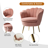 Chaise de salon simple et moderne, plusieurs couleurs disponibles, chaise de loisirs en velours avec cadre mental
