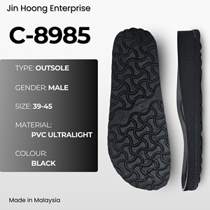 Chaussures pour hommes Jin Hoong C-8985, semelle extérieure en PVC noir, légères, avec fonction antidérapante durable, résistantes à l'eau et épaisseur de 38 mm - Product Image 1