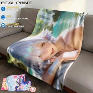 Manta de Franela Personalizada con Dibujos Animados, Manta de Felpa Suave, MOQ Bajo, Manta de Franela Personalizada con Anime - Product Image 1