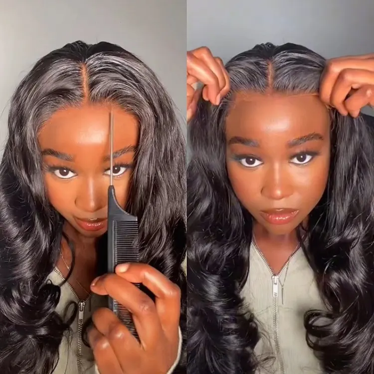 No Glue Pre Cut HD Lace Front Wig Wear & Go Glueless Lace Closure Wigs Human Hair Brazilian Body Wave Lace Wigs For Black Women