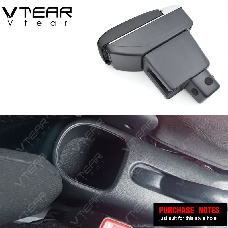 Vtear for Honda Mobilio Armrest Box | USB Charging Leather Interior Accessory