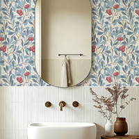 Papier peint autocollant en PVC à motifs floraux fantaisie, imperméable, en rouleaux, avec tailles personnalisées pour la décoration de la maison