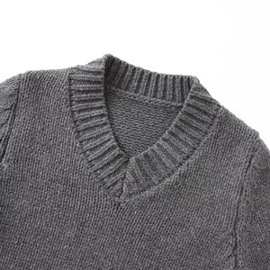 <span class=keywords><strong>Pull</strong></span> en maille de polyester uni à col en V et manches courtes pour <span class=keywords><strong>femme</strong></span>, style coréen, collection hiver, transfrontalier <span class=keywords><strong>AliExpress</strong></span> YALTEI - Product Image 2