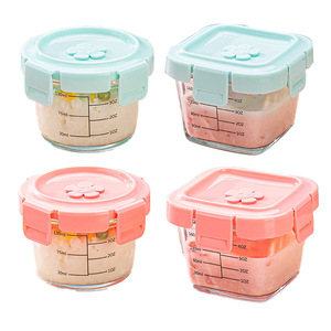 Caja de almacenamiento de alimentos para bebés, almacenamiento de vidrio con tapa, molde para pastel humeante, tazón de comida para bebés, caja de almacenamiento sellada para huevos al vapor - Product Image 6