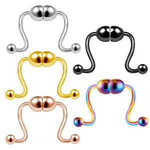 Stainless Steel Magnetic <b>Nose</b> Ring No Drill Fake <b>Stud</b> <b>Silver</b> Gold Rose Gold Black Rainbow Color <b>Nose</b> Clip Piercing Jewelry - Product Image 1