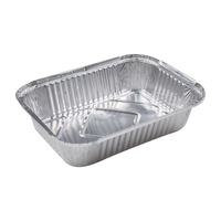 Barquettes rectangulaires en aluminium avec couvercle en PP, résistantes au four, de qualité alimentaire, en carton moulé, pour la restauration et les plats à emporter (BBQ) – Lot en vrac