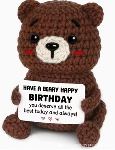 Poupée en coton au crochet faite à la main - Papa/Papa <span class=keywords><strong>d</strong></span>'accueil - Cadeau Saint-Valentin/Anniversaire - Motif animalier/<span class=keywords><strong>anime</strong></span> - Drôle et mignon - Je t'aime Papa - Product Image 6
