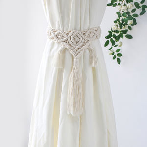 Boho <span class=keywords><strong>Macrame</strong></span> tenda Tiebacks ghirlanda di perline di legno con nappe corda per <span class=keywords><strong>tende</strong></span> decorazioni per la fattoria accessori per <span class=keywords><strong>tende</strong></span> con frange per la stanza - Product Image 4