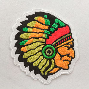 インドのチーフシェニール刺Embroideredパッチは、衣類のシェニール刺Embroideryパッチにカスタムロゴアイアンを受け入れます - Product Image 1