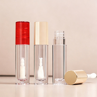 Contenant de luxe vide en plastique pour rouge à lèvres et fard à joues avec bouchon à vis 4ml – Emballage cosmétique transparent pour brillant à lèvres et fond de teint