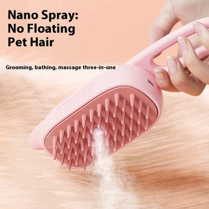 Peine para <span class=keywords><strong>Pelo</strong></span> de Perro y Gato, Autolimpiante, Eliminador de <span class=keywords><strong>Pelo</strong></span> Suelto, Herramientas de Limpieza para Mascotas, Cepillos de Vapor para Gatos, Cepillos con Pulverizador para Mascotas - Product Image 3
