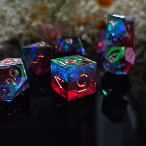 HS DICE MDN Logo personnalisé polyédrique tranchant galvanoplastie <span class=keywords><strong>jeu</strong></span> <span class=keywords><strong>de</strong></span> dés <span class=keywords><strong>RPG</strong></span> pour donjons et Dragons accessoire <span class=keywords><strong>de</strong></span> <span class=keywords><strong>jeu</strong></span> - Product Image 2
