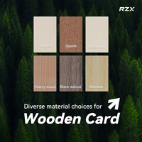 Carte à puce intelligente RFID programmable écologique 1K PVC gravée au laser NFC bois/Nbamboo carte clé d'affaires/hôtel en bois