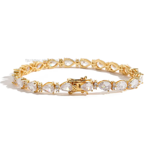 กำไลข้อมือเพชรทรงหยดน้ำสำหรับผู้ชายและผู้หญิงสไตล์ยุโรปและอเมริกา ประดับเพชรทรงหยดน้ำและทรงกลม ดีไซน์ใหม่ สามารถเลือกแบบได้ - Product Image 5