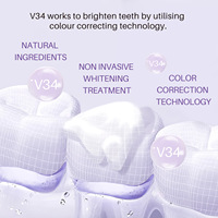 Label privé blanchiment des dents 100% nature V34 mousse de blanchiment des dents mousse de nettoyage haleine fraîche kit de blanchiment des dents