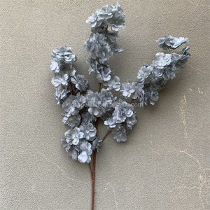 E-130 Vente En Gros Populaire Grand Bouquet De <span class=keywords><strong>Fleurs</strong></span> De Cerisier Décor De Bureau À Domicile Sakura Fleur Artificielle <span class=keywords><strong>Fleurs</strong></span> Grises - Product Image 2