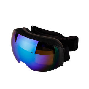 Gafas de esquí magnéticas XH-039 de doble capa antivaho con protección UV para adultos, negras, personalizables, con lentes de TPU intercambiables - Product Image 1