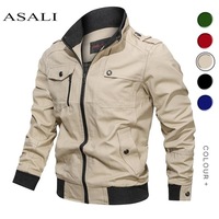 Veste bomber en coton pour homme, coupe-vent d'automne, veste de pilote, veste cargo, vêtements pour homme