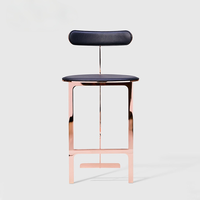 Chaise de bar en acier inoxydable pour événements de mariage, tabouret de bar rembourré en cuir PU pour location de mariage, restaurant, hôtel