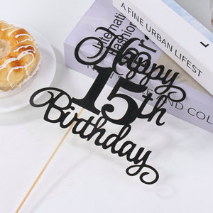 Decoración para Pastel de <span class=keywords><strong>Cumpleaños</strong></span> 2026, Adorno Multicolor de Acrílico Transparente para Pastel, Accesorios para Hornear - Product Image 3
