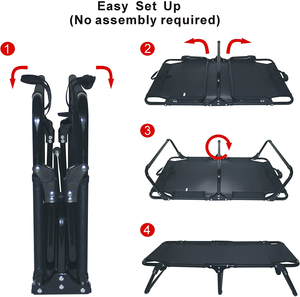 Lit pour chien rectangulaire classique avec velours et peluche, pliable, surélevé, lit pour animaux de compagnie surélevé, cadre en acier pour chiens et chats - Product Image 3