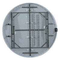Table Ronde Pliante d'Extérieur Blanche en Plastique, 120 cm (4 pieds), pour Banquets, Mariages, Dîners, Jardin et Événements