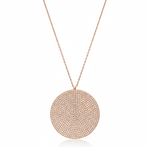 Pendentif rond en argent Sterling turque Simple, bijoux élégants et à la mode, vente en gros - Product Image 2